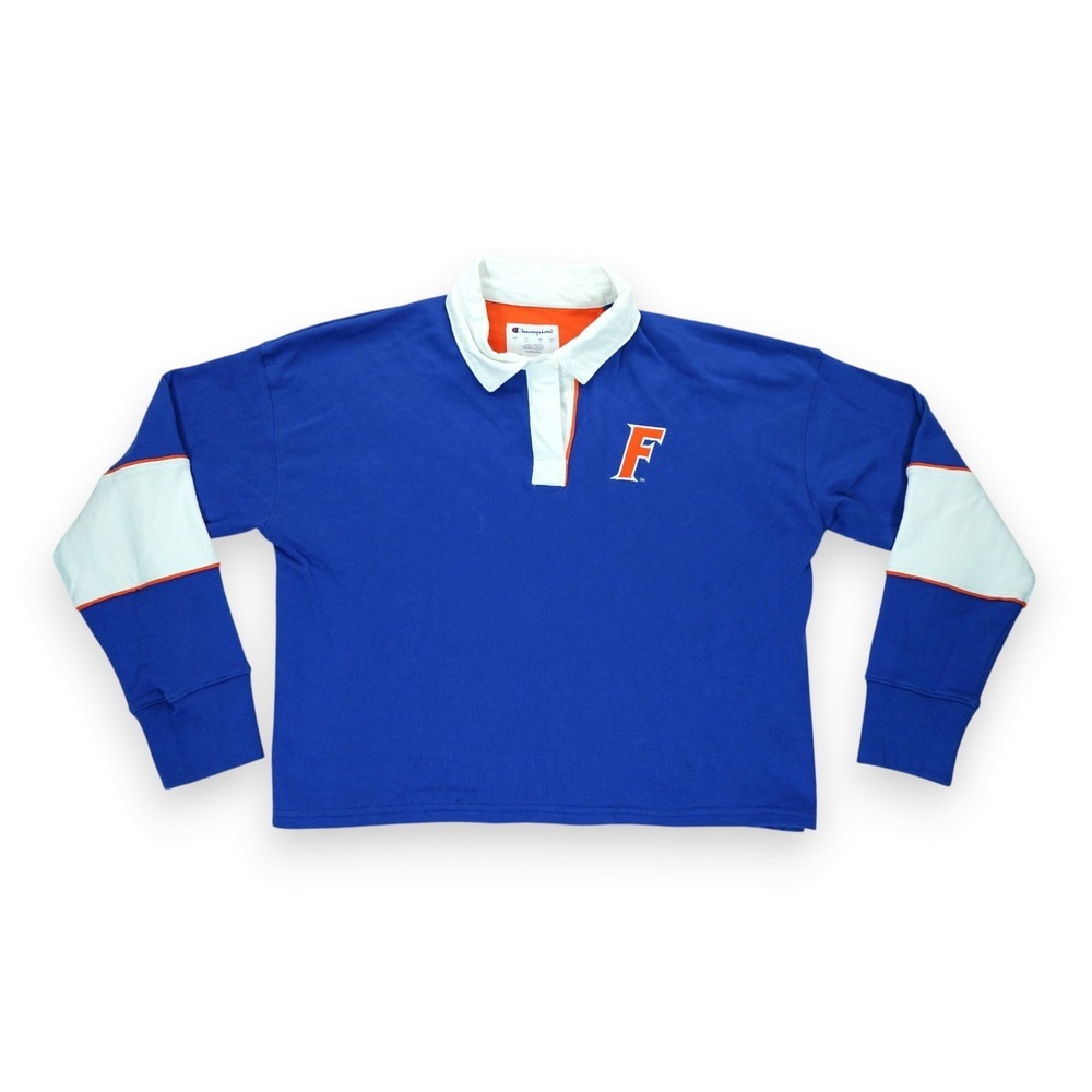 Champion Florida Gators Blue Long Sleeve Shirt Women's Size Large Colorblock